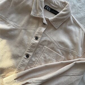Zara Light Beige Corduroy Shirt